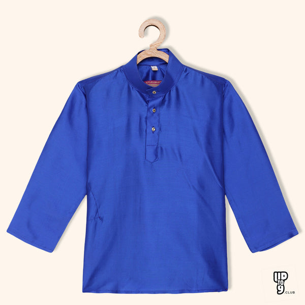 THANGAMAGAN PREMIUM Boys Blue Original Regular Fit Solid Casual Kurta