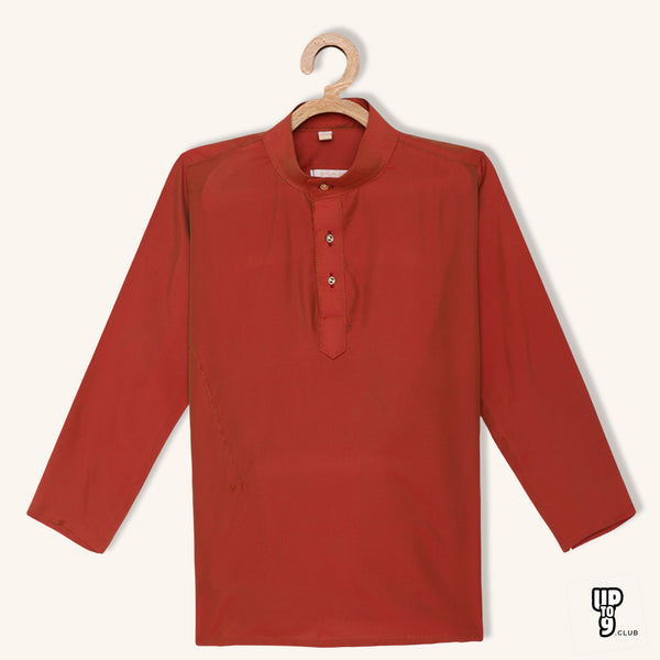 THANGAMAGAN PREMIUM Boys Red Original Regular Fit Solid Casual Kurta