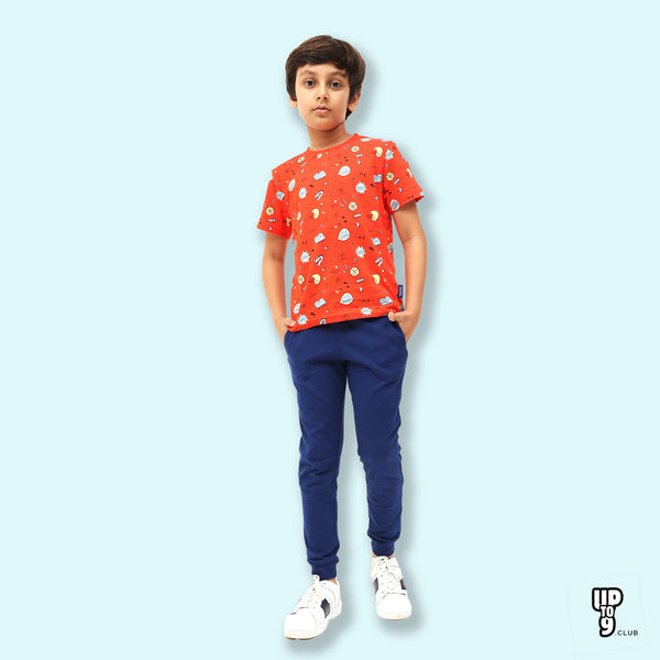 Graphic Printed T-Shirt & Pant  Set