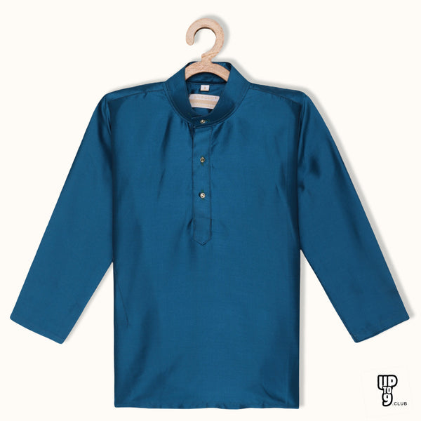 THANGAMAGAN PREMIUM Boys Blue Original Regular Fit Solid Casual Kurta