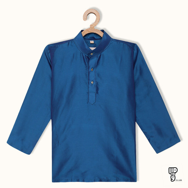 THANGAMAGAN PREMIUM Boys Blue Original Regular Fit Solid Casual Kurta