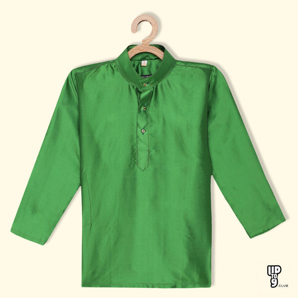 THANGAMAGAN PREMIUM Boys Green Original Regular Fit Solid Casual Kurta