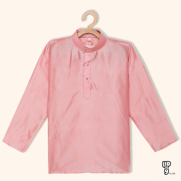 THANGAMAGAN PREMIUM Boys Pink Original Regular Fit Solid Casual Kurta