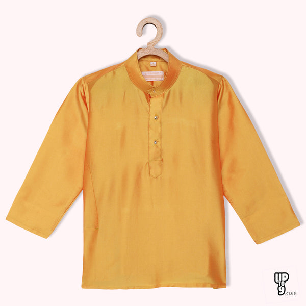 THANGAMAGAN PREMIUM Boys Yellow Original Regular Fit Solid Casual Kurta