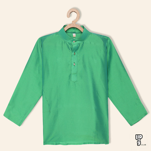 THANGAMAGAN PREMIUM Boys Green Original Regular Fit Solid Casual Kurta