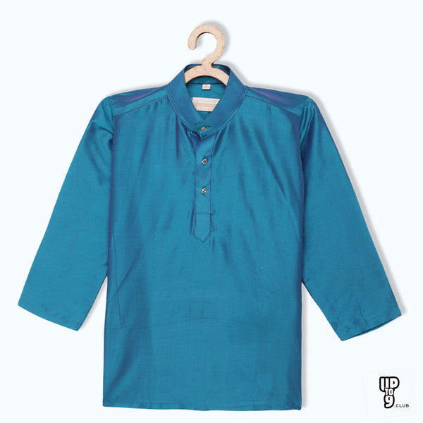 THANGAMAGAN PREMIUM Boys Blue Original Regular Fit Solid Casual Kurta