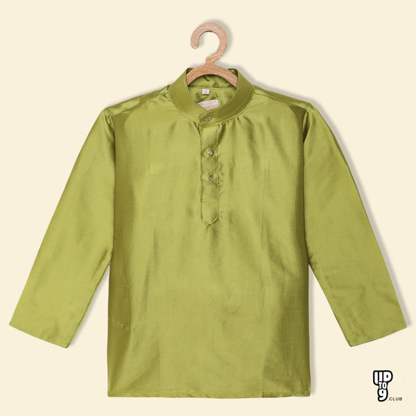 THANGAMAGAN PREMIUM Boys Green Original Regular Fit Solid Casual Kurta