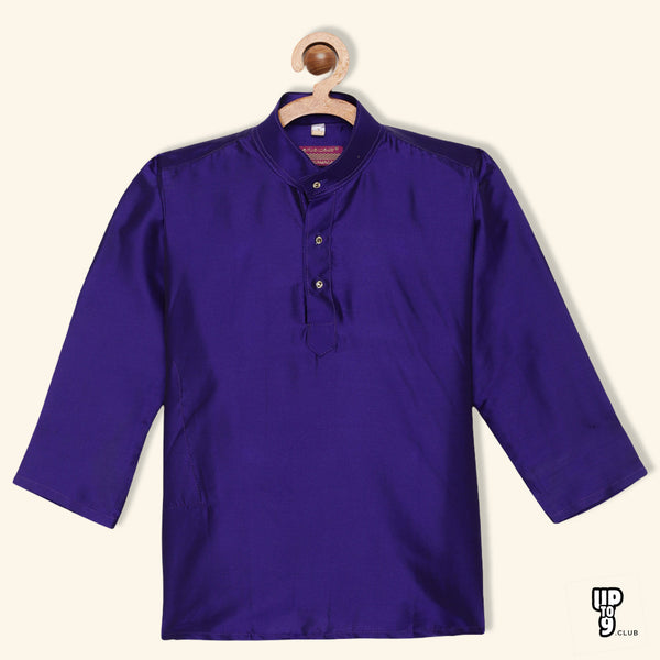 THANGAMAGAN PREMIUM Boys Blue Original Regular Fit Solid Casual Kurta