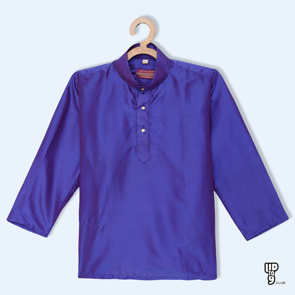 THANGAMAGAN PREMIUM Boys Blue Original Regular Fit Solid Casual Kurta