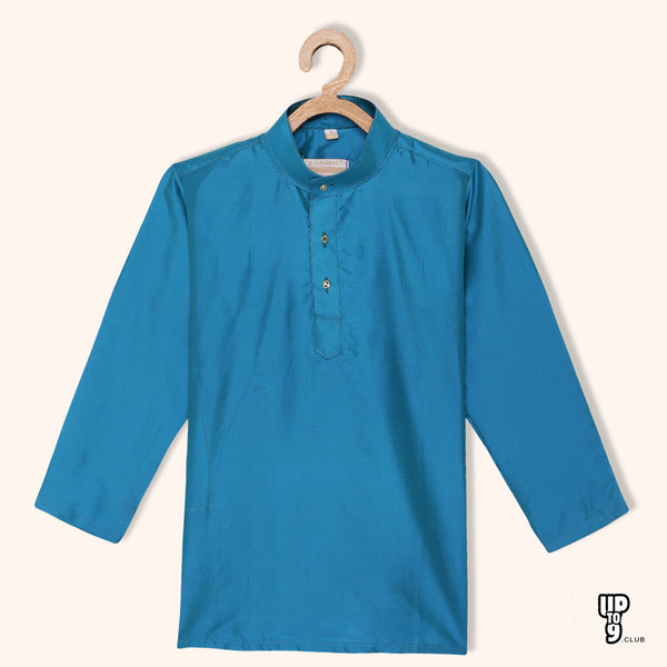 THANGAMAGAN PREMIUM Boys Blue Original Regular Fit Solid Casual Kurta